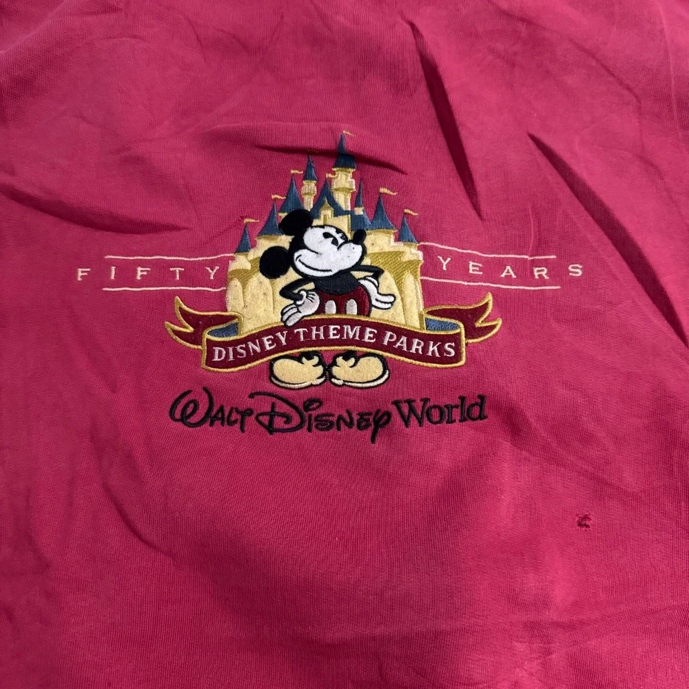 Walt Disney World 50th Anniversary Zip Hoodie Sweatshirt Adult 3XL RARE Red
